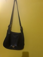 Coach Handbag Legacy Crescent Flap Black Shoulder Bag 9718