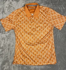 Robert Graham Men  s Polo Shirt M Orange Classic Fit Men Medium Golf Ball Pattern