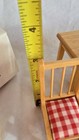 Vintage Dollhouse Furniture Light Wood Kitchen Set Dining Room 1 Table 4 Chairs — photo 5