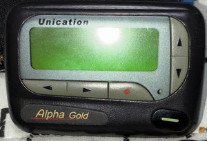 Unication Alpha Gold Pager UHF 462.875MHz 512 Baud Model ADNPGGA950 Black