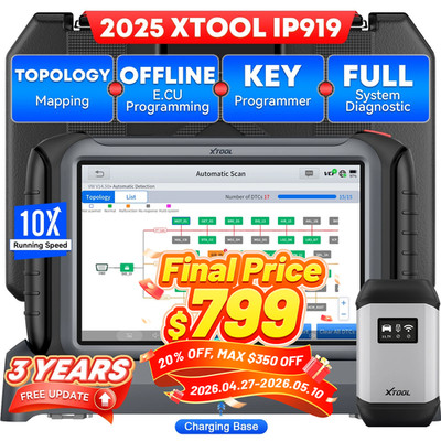 USED XTOOL IP919 Auto Diagnostic Tool Bi-Directional 51+ Reset Key Programmer