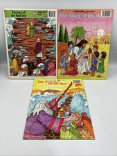 Lot of 3 Vintage Children s Tray Puzzles Bible Stories 12 Pcs