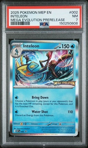 2025 INTELEON MEGA EVOLUTION PRERELEASE 002 psa 7 POKEMON BLACK STAR PROMO 2