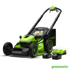 Greenworks 48V 46Cm Self-Propelled Cordless Lawn Mower + 2 X 24V (4Ah) Batteries