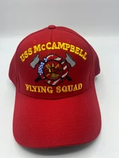 The Corps USS McCampbell DDG 85 Flying Squad Logo Red Baseball Cap Hat One Size