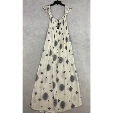 Shinestar Dress Womens Size Medium White Off Shoulder Ruffled Front Split Maxi