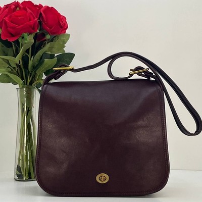 Vintage Coach NYC Stewardess Bag 9525 Burgundy 1980's | eBay