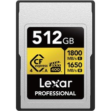 Image of Lexar 512GB Professional GOLD CFexpress 4.0 Type A Memory Card