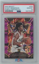 2023-24 Panini Select Purple Cracked Ice Scoot Henderson Rookie 5/99 PSA 10