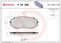 Brembo Bremsbelagsatz, Scheibenbremse P 54 060 FüR Mitsubishi