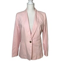 J. Crew factory NWT light pink linen cotton one button lined blazer size 8