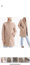 J.CREW Toscana Coat Italian Stadium Cloth Wool Blend Sz 12 Tan NEW Jacket J5536