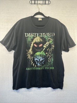 VTG Disturbed Another Way To Die Band Sz 2X T-Shirt Metal Rock Black Distressed