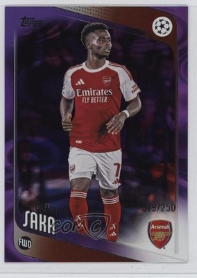 2025-26 Topps UEFA Club Competitions Purple Raindrops /250 Bukayo Saka #12 1l2l