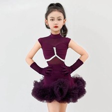 Children's Latin Dance Costume PracticeSuit Set with A High-end Feel Dance Dress