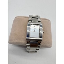 Fossil FA-1513 Stainless Rectangle Watch Silver Minimalist Analog Need Battery