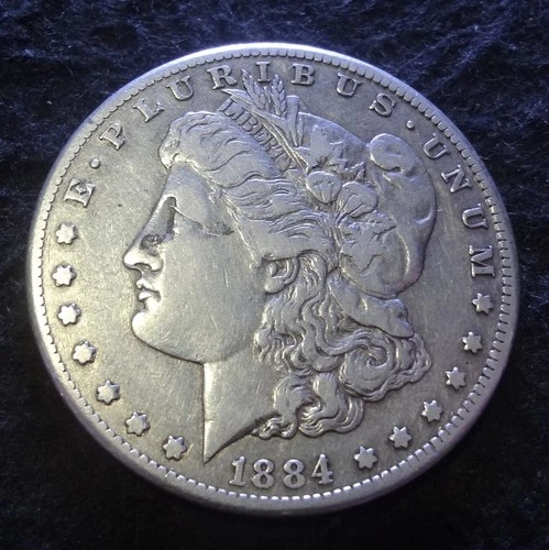 1884-CC Morgan Silver Dollar - Choice VF+ details from the Carson City mint
