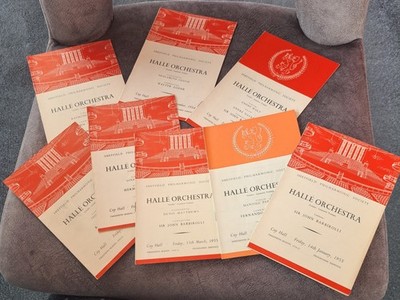 8 x 1950s Halle Orch Concert Programmes Sheffield Andre Navarra Raymond Cohen