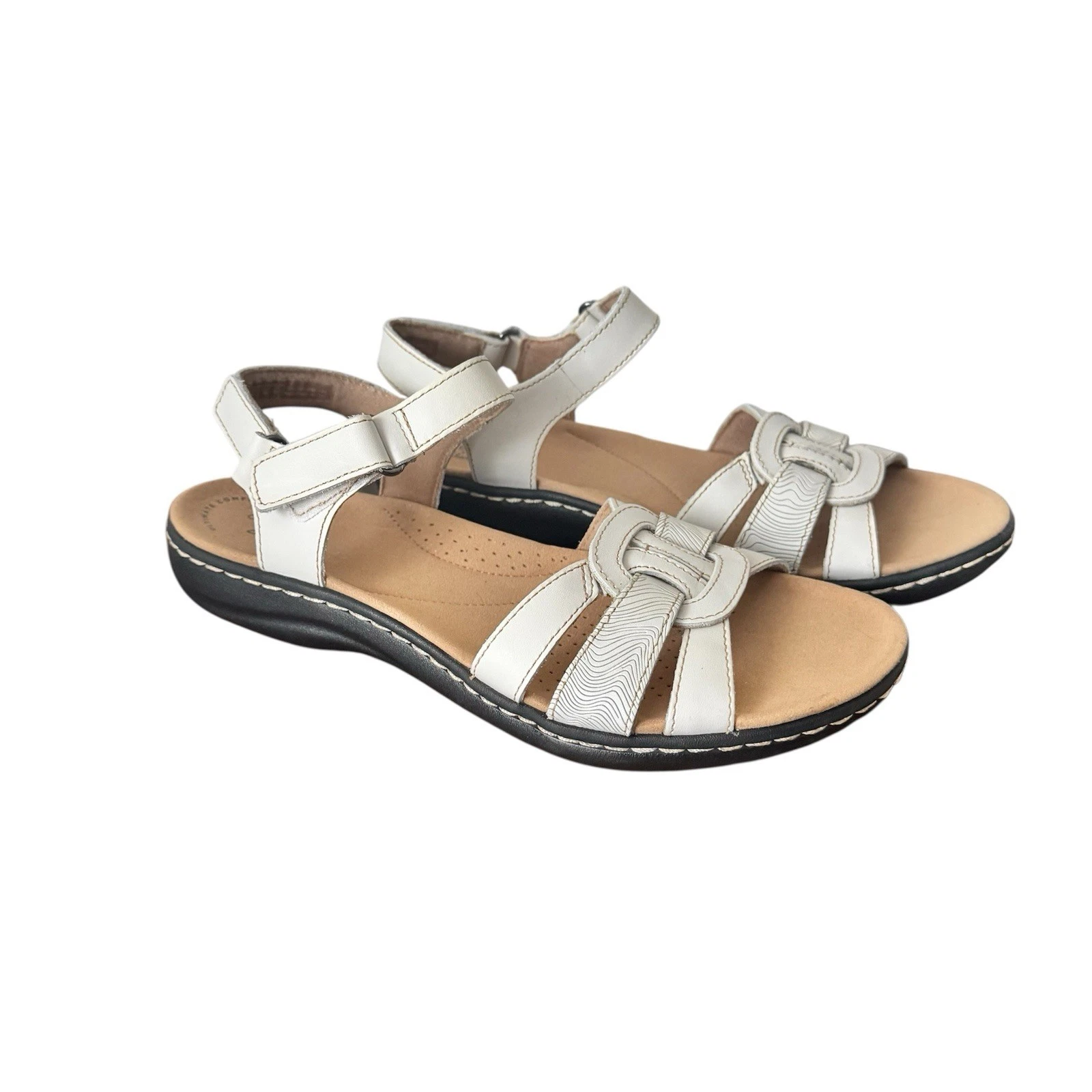 CLARKS Clark’s Collection sandalo donna pelle Laurieann bianco cinturino pelle tg 9 N