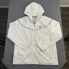 VTG 2000s Nike Windbreaker Jacket Mens XXL White Full-Zip Hooded Y2K NWT
