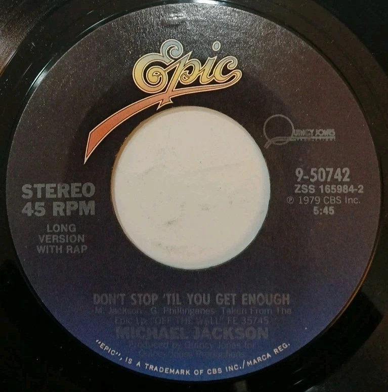 Michael Jackson~Don't Stop Til You Get Enough~I Cant Help It~1979~45rpm Vinyl - Image 2 of 4