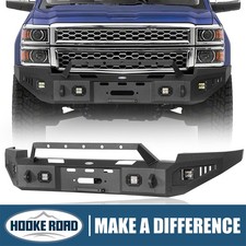 Hooke Road Front Winch Bumper For 2014-2015 Chevy Silverado 1500 W4x Led Lights Hooke Road Front Winch Bumper For 2014-2015 Chevy Silverado 1500 W4x Led Lights