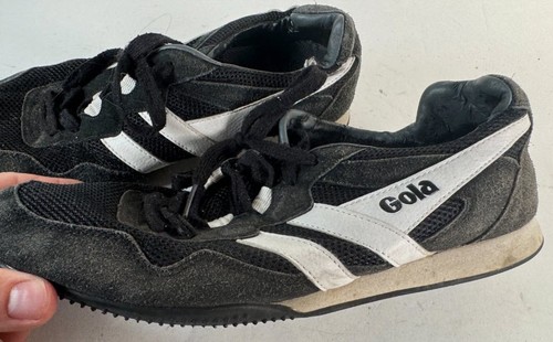 Gola Black White Mesh Sneakers Lace Up Low Top Casual Shoes Men’s Size 10 - Picture 3 of 10