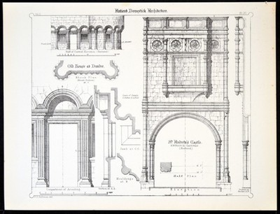 ALTES HAUS IN DUNDEE - ST. ANDREW S CASTLE 1890 Francis Dollman LITHOGRAPHIE #37