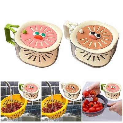 Obstwaschschüssel mit Sieb 2 in 1 für Obst waschen Gemüse Picknick