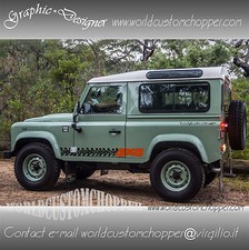 2 KIT FASCE ADESIVE STICKERS SOTTO PORTA DEFENDER 4X4 FUORISTRADA OFF ROAD JEEP