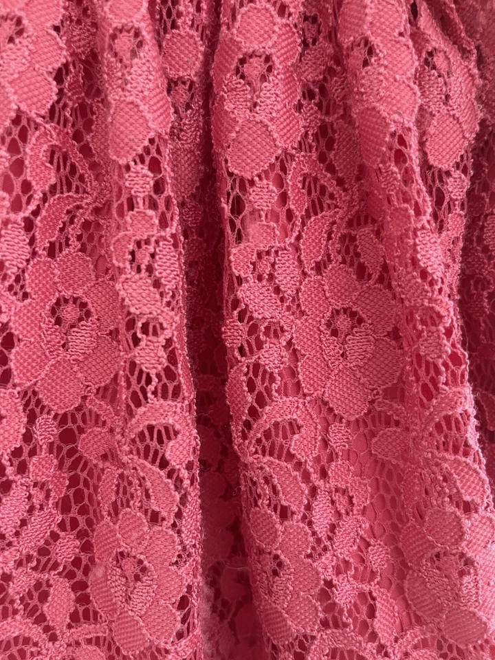 Vestido Carter's Bebé Niñas Sólido Rosa Caliente Floral Encaje Forrado Manga Corta Rosa 9 M Foto 4 de 4