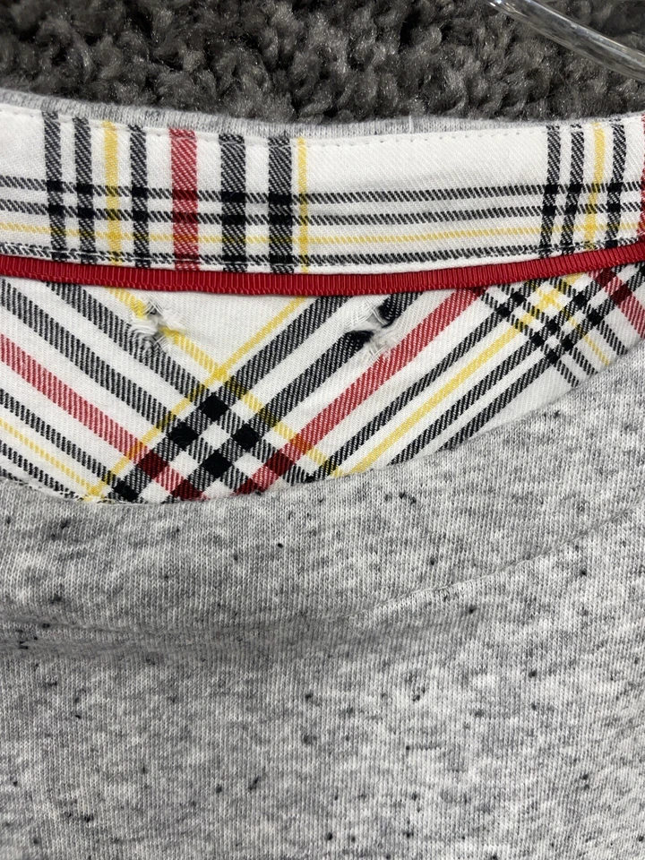 Sudadera para mujer IZOD con corbata frontal 2-fer manga larga gris mezcla de algodón talla 2XL Foto 3 de 4