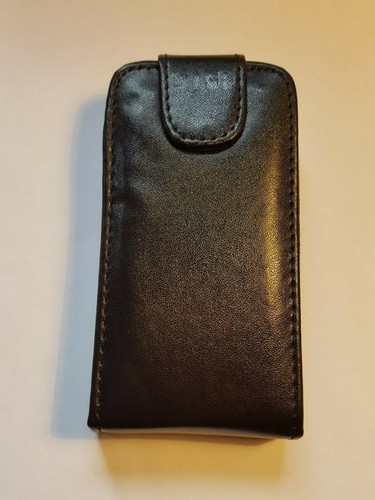 Vertical style PU leather flip phone case, cover to fit Nokia E63 - black - Picture 2 of 4