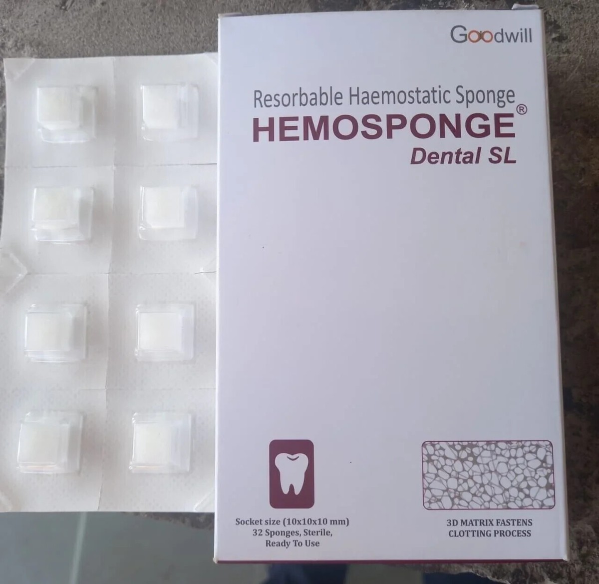 Gelatine Absrbable Hemostatic Collagen Sponge Gelfoam Non Sterile Dental 50pcs E - Foto 2