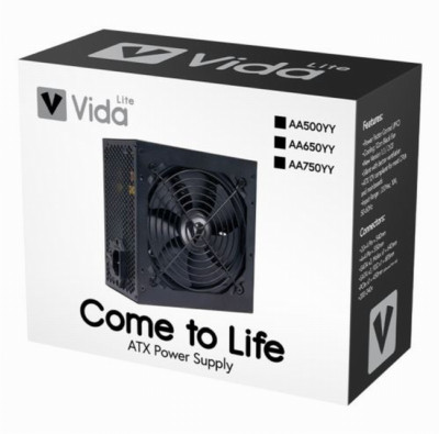 VIDA schwarz 650 W PSU Netzteil Computer Desktop PC ATX 120 mm Lüfter PCI-E SATA UK