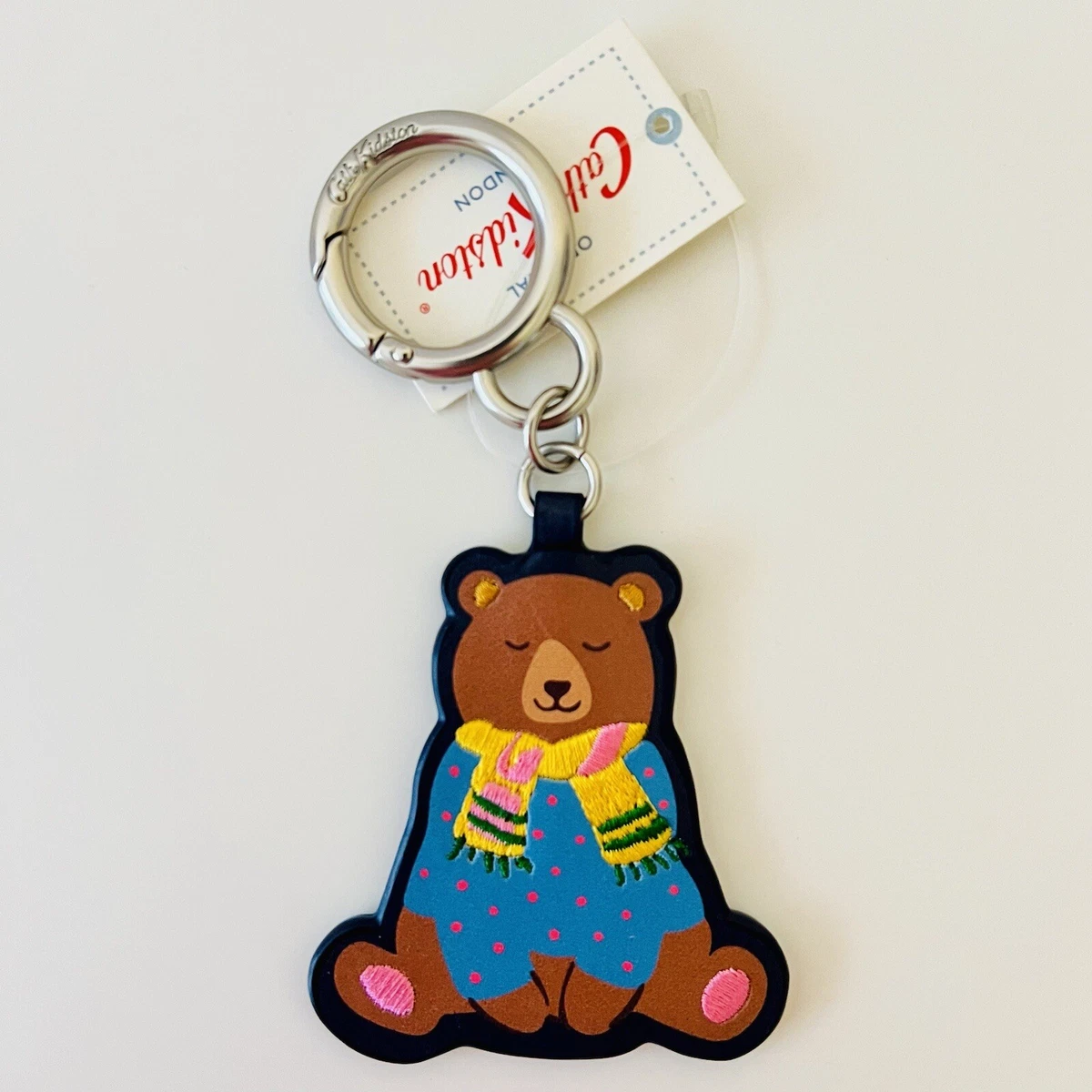 Cath Kidston Woodland Bears Key Ring Clasp Accessory Navy Blue
