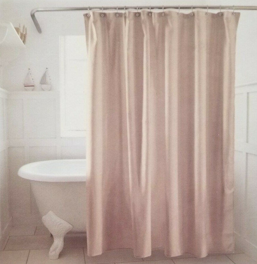 WellColor Pink Fabric Shower Curtains 70 X 72 Inch, Water- Resistant Heavy Duty Bathroom Cloth Shower Curtain Liner