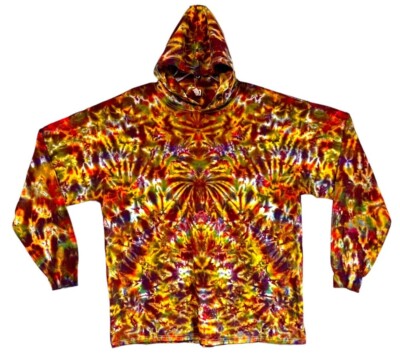 TIE DYE Hoodie Fall Vibes Blotter Long Sleeve Hooded Shirt Sm Med Lg XL 2X  3X