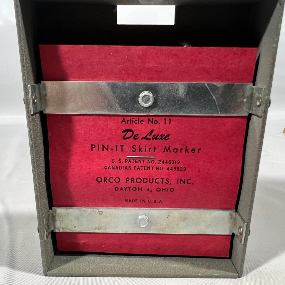 Vintage De Luxe PIN-IT Skirt Hem Marker Ruler Pin Cushion Made in USA Orco - Image 2 of 4