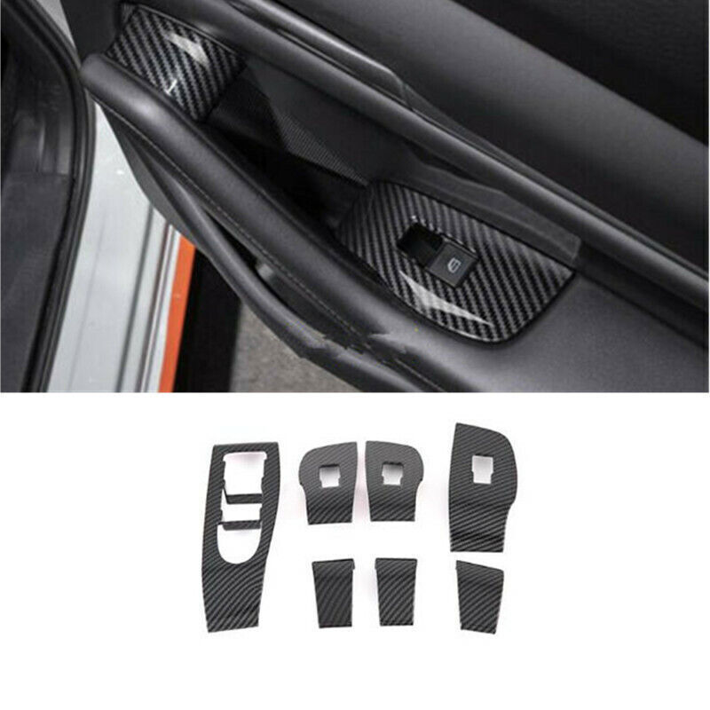 ABS Carbon fiber Inner Window Switch Panel Cover Trim For Mazda CX-30 CX30 20-22