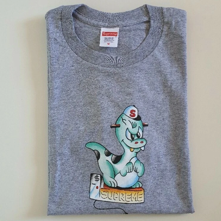 T Shirt Dinosaure Supreme SS20 Taille M Gris Mélangé Neuf