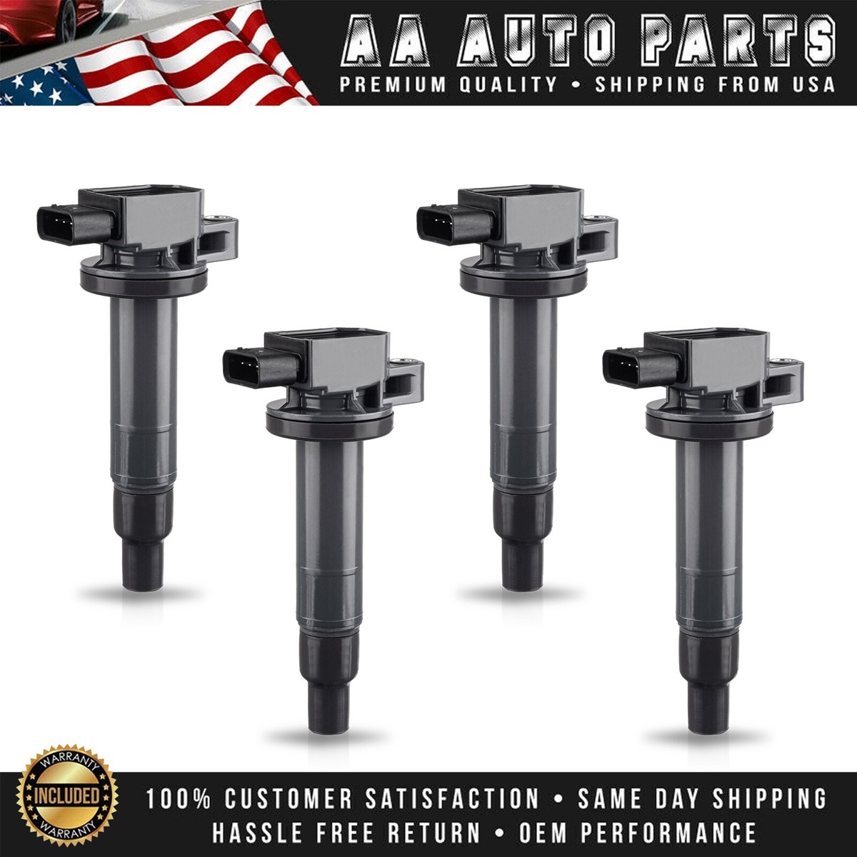 キヨ 4pcs Ignition Coil Pack for 00-19 Scion xA xB Toyota Yaris Prius