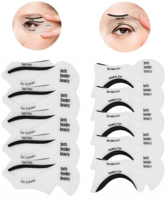 10x Eyeliner Schablonen Lidschatten & Augenbrauenkontur - Top Makeup Hilfe