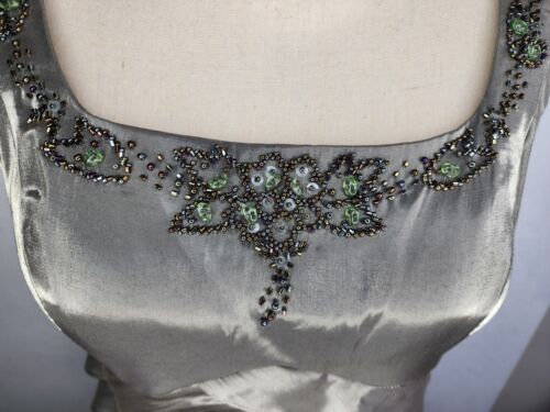 Alex Evenings Long Ruffles Sleeveless Formal Sequined Satin Dress Size 12 New - Picture 4 of 10