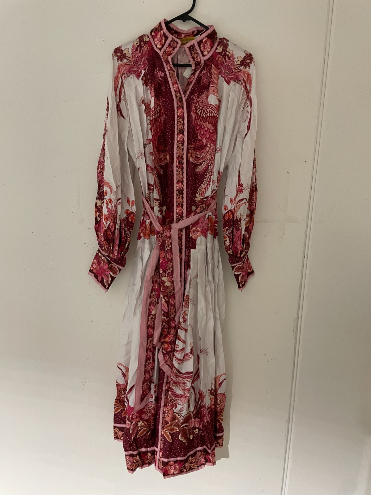 BNWT ZIMMERMANN PINK PHOENIX WAVELENGTH PLACEMENT MIDI DRESS - SIZE 1/6 US image 5
