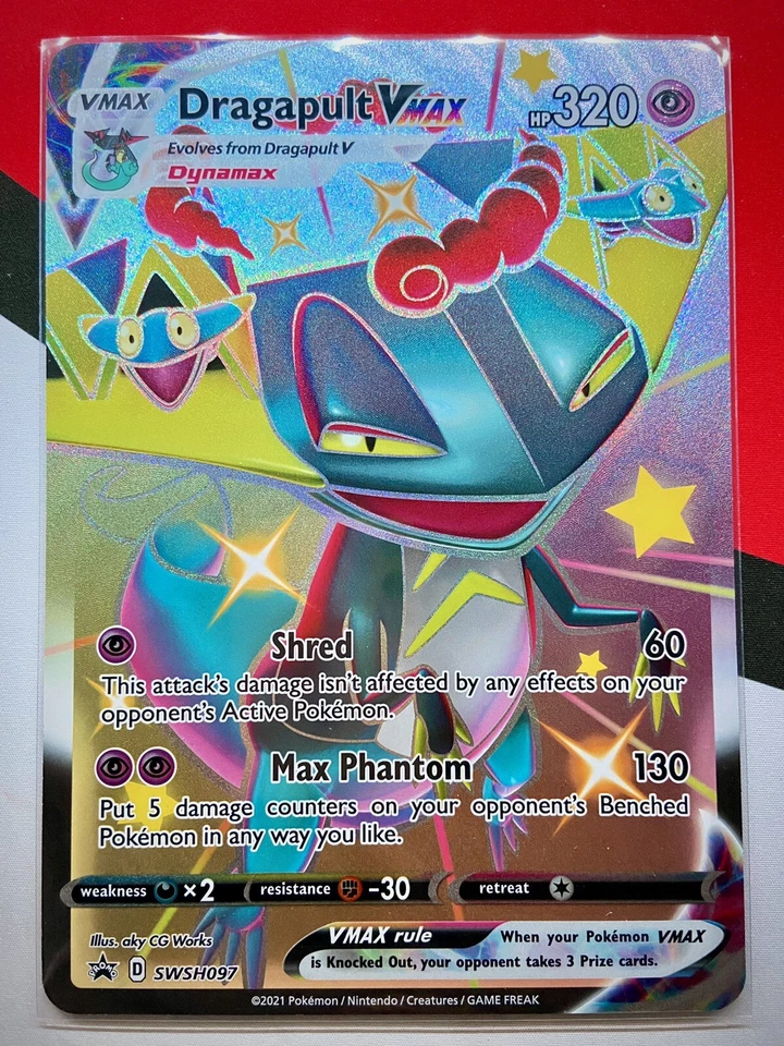 JUMBO Shiny Dragapult VMAX Card SWSH097 Black Star Promo Pokémon PACK FRESH - Image 3 of 3