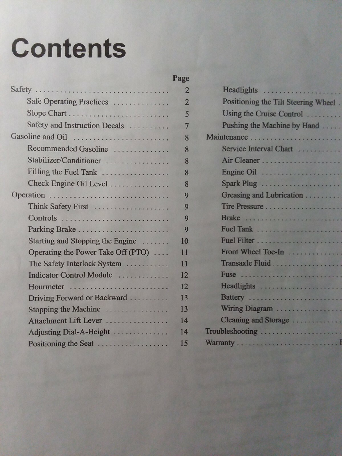 TORO Wheel Horse 267H Hydro Lawn Garden Tractor Owners Manual 72085