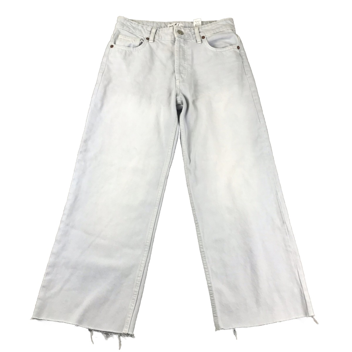 Zara Jeans Womens 4 Light Blue Denim Raw Hem The Grunge Zara Jeans Womens 4 Light Blue Denim Raw Hem The Grunge