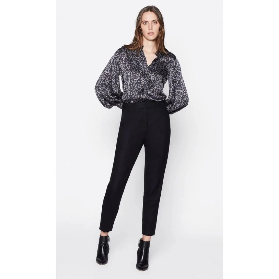 Blusa Top EQUIPMENT 100% Seda Bolena Plateada Acero Gris Leopardo X-Pequeña Foto 4 de 4