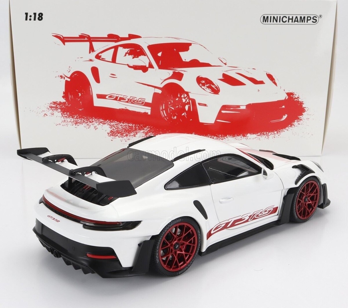 Minichamps 2023 Porsche 911 992 GT3 RS White w/ Pyro Red Minichamps 2023 Porsche 911 992 GT3 RS White w/ Pyro Red